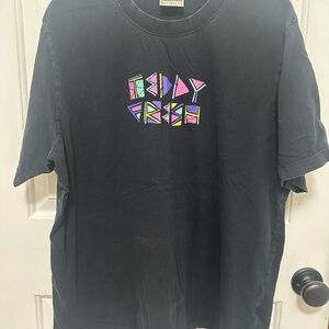 Teddy Fresh black Tee with Vibrant Logo mens size large
